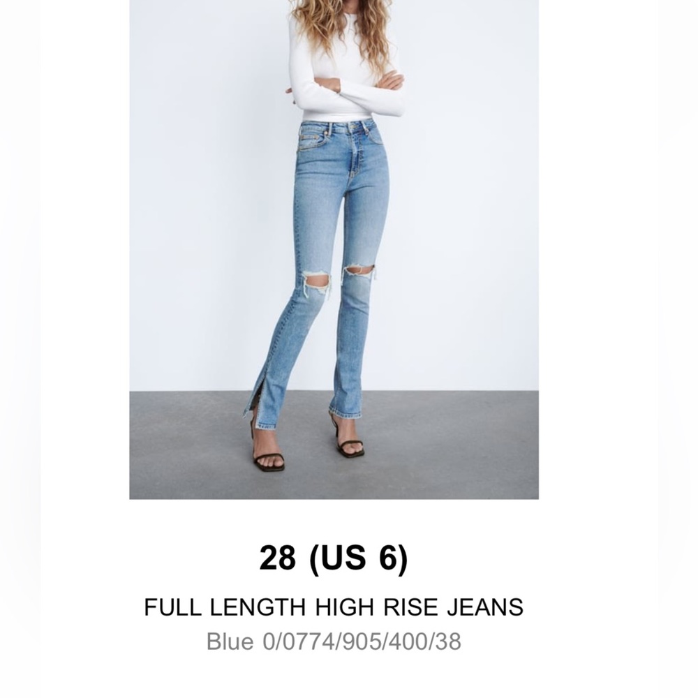 Zara slit jeans